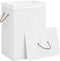 vidaXL - Wasmand - met - 1 - vak - bamboe - wit
