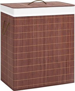 vidaXL - Wasmand - met - 2 - vakken - 100 - L - bamboe - bruin