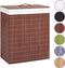 vidaXL - Wasmand - met - 2 - vakken - 100 - L - bamboe - bruin