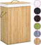 vidaXL - Wasmand - met - 2 - vakken - 100 - L - bamboe - grijs