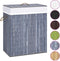 vidaXL - Wasmand - met - 2 - vakken - 100 - L - bamboe - grijs