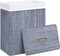 vidaXL - Wasmand - met - 2 - vakken - 100 - L - bamboe - grijs