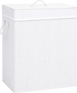 vidaXL - Wasmand - met - 2 - vakken - 100 - L - bamboe - wit