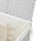 vidaXL - Wasmand - met - 2 - vakken - 53x35x57 - cm - poly - rattan - wit