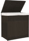 vidaXL - Wasmand - met - 2 - vakken - 53x35x57 - cm - poly - rattan - donkerbruin
