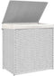 vidaXL - Wasmand - met - 2 - vakken - 53x35x57 - cm - poly - rattan - wit