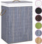 vidaXL - Wasmand - met - 2 - vakken - 72 - L - bamboe - grijs
