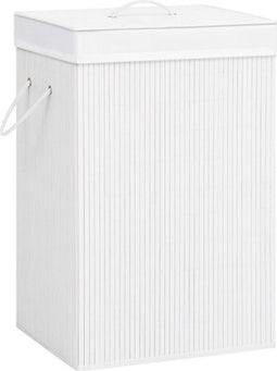 vidaXL - Wasmand - met - 2 - vakken - 72 - L - bamboe - wit