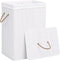 vidaXL - Wasmand - met - 2 - vakken - 72 - L - bamboe - wit