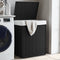 vidaXL - Wasmand - met - deksel - 46x33x60 - cm - poly - rattan - zwart