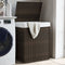vidaXL - Wasmand - met - deksel - 46x33x60 - cm - poly - rattan - donkerbruin