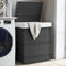 vidaXL - Wasmand - met - deksel - 46x33x60 - cm - poly - rattan - grijs