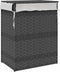 vidaXL - Wasmand - met - deksel - 46x33x60 - cm - poly - rattan - grijs