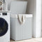 vidaXL - Wasmand - met - deksel - 46x33x60 - cm - poly - rattan - wit
