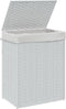 vidaXL - Wasmand - met - deksel - 46x33x60 - cm - poly - rattan - wit
