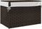 vidaXL - Wasmand - met - deksel - 55,5x35x34 - cm - poly - rattan - donkerbruin