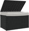 vidaXL - Wasmand - met - deksel - 55,5x35x34 - cm - poly - rattan - zwart