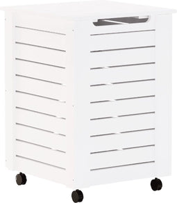 vidaXL - Wasmand - met - wielen - RANA - 45x45x64 - cm - massief - grenenhout - wit