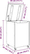 vidaXL - Wasmand - met - wielen - RANA - 45x45x64 - cm - massief - grenenhout - wit