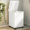 vidaXL - Wasmand - met - wielen - RANA - 45x45x64 - cm - massief - grenenhout - wit