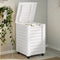 vidaXL - Wasmand - met - wielen - RANA - 45x45x64 - cm - massief - grenenhout - wit