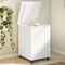 vidaXL - Wasmand - met - wielen - RANA - 45x45x64 - cm - massief - grenenhout - wit
