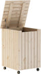vidaXL - Wasmand - met - wielen - RANA - 45x45x64 - cm - massief - grenenhout