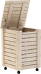 vidaXL - Wasmand - met - wielen - RANA - 45x45x64 - cm - massief - grenenhout