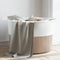 vidaXL - Wasmand - Ø - 55x36 - cm - katoen - bruin - en - wit