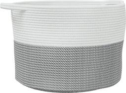 vidaXL - Wasmand - Ø - 55x36 - cm - katoen - grijs - en - wit