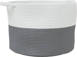 vidaXL - Wasmand - Ø - 55x36 - cm - katoen - grijs - en - wit