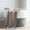 vidaXL - Wasmand - Ø - 55x36 - cm - katoen - grijs - en - wit
