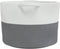 vidaXL - Wasmand - Ø - 55x36 - cm - katoen - grijs - en - wit