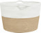 vidaXL - Wasmand - Ø - 60x36 - cm - katoen - beige - en - wit