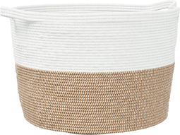 vidaXL - Wasmand - Ø - 60x36 - cm - katoen - bruin - en - wit