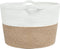 vidaXL - Wasmand - Ø - 60x36 - cm - katoen - bruin - en - wit