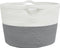vidaXL - Wasmand - Ø - 60x36 - cm - katoen - grijs - en - wit