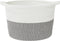 vidaXL - Wasmand - Ø - 60x36 - cm - katoen - grijs - en - wit