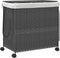 vidaXL - Wasmand - op - wielen - 60x35x60,5 - cm - rattan - grijs