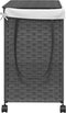 vidaXL - Wasmand - op - wielen - 60x35x60,5 - cm - rattan - grijs