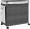 vidaXL - Wasmand - op - wielen - 60x35x60,5 - cm - rattan - grijs