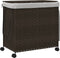 vidaXL - Wasmand - op - wielen - 60x35x60,5 - cm - rattan - donkerbruin