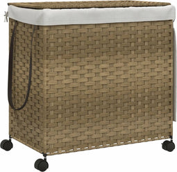 vidaXL - Wasmand - op - wielen - 60x35x60,5 - cm - rattan
