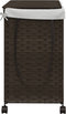 vidaXL - Wasmand - op - wielen - 60x35x60,5 - cm - rattan - donkerbruin