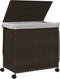vidaXL - Wasmand - op - wielen - 60x35x60,5 - cm - rattan - donkerbruin