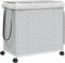 vidaXL - Wasmand - op - wielen - 60x35x60,5 - cm - rattan - wit