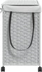 vidaXL - Wasmand - op - wielen - 60x35x60,5 - cm - rattan - wit