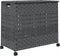 vidaXL - Wasmand - op - wielen - 66x35x60 - cm - rattan - grijs