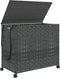 vidaXL - Wasmand - op - wielen - 66x35x60 - cm - rattan - grijs