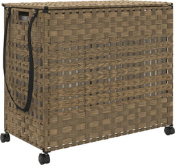 vidaXL - Wasmand - op - wielen - 66x35x60 - cm - rattan